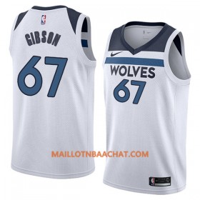 Maillot NBA Minnesota Timberwolves Taj Gibson 67 Nike 2017-18 Blanc Swingman - Homme